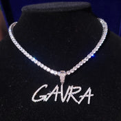 Custom Letter Pendant Necklace Gold & Silver