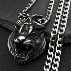 Devil Skull Tiger Head Pendant — Silver