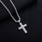 Iced Out Cross Pendant — 925 Silver