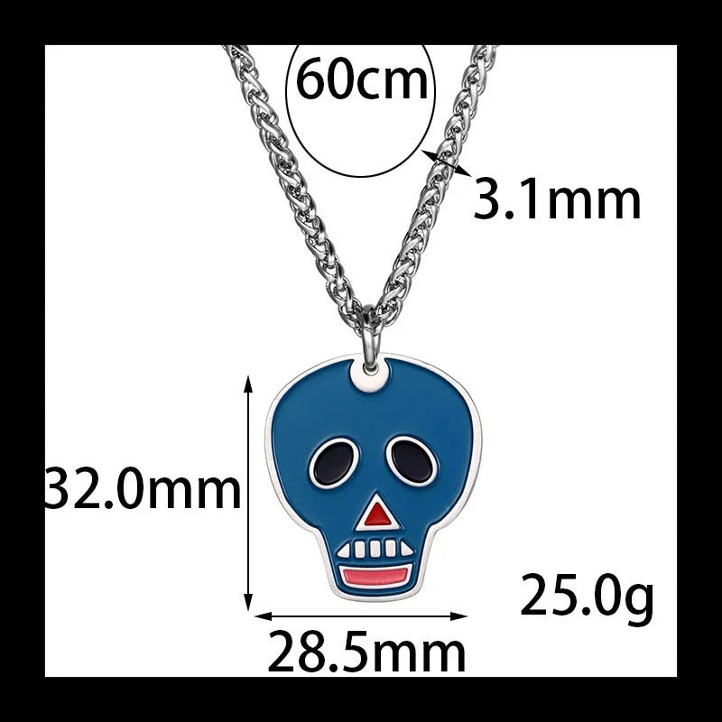 Ghost Head Pendant Necklace — Stainless