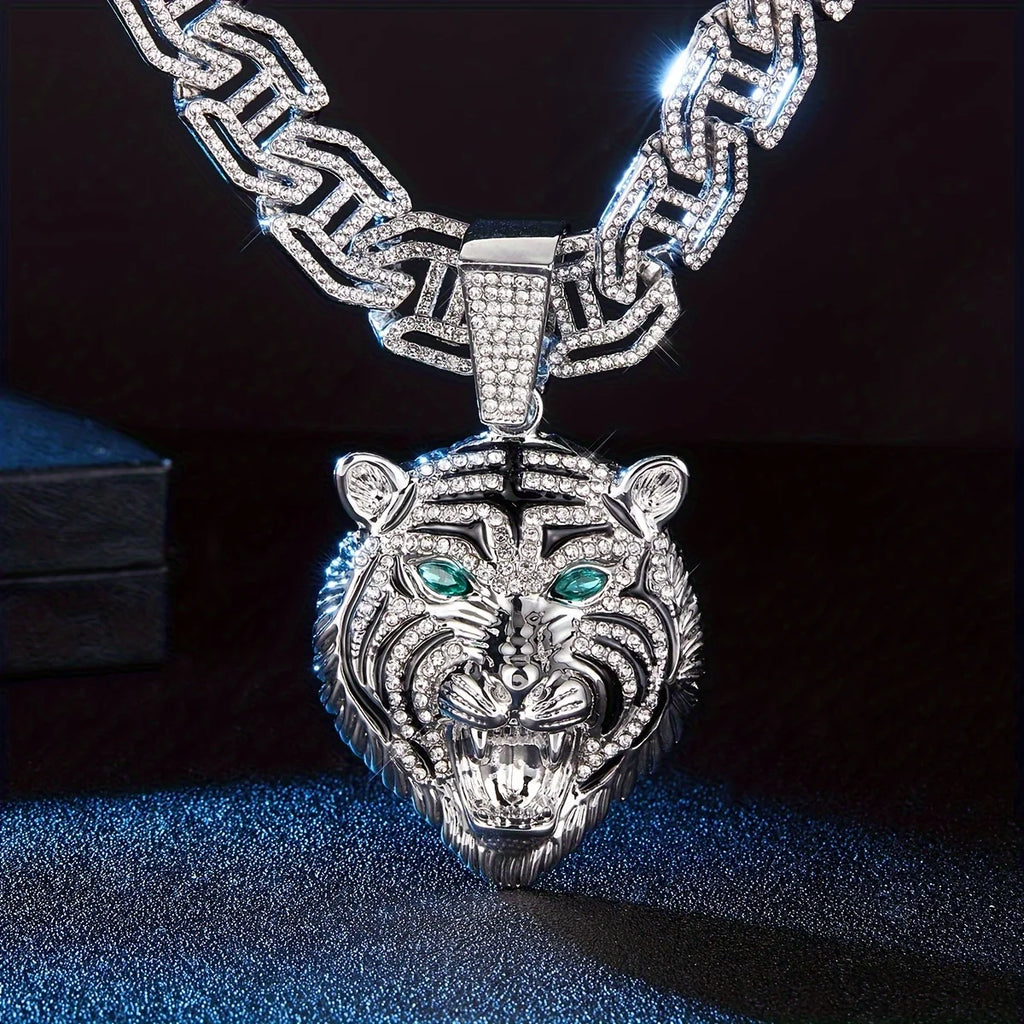 Hip Hop Animal Roaring Lion Head Pendant Necklace For  Women Necklaces Man Fashion Jewelry Accessories
