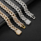 Iced Out Cuban Link Chain Necklace — Copper Alloy 15mm