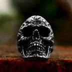 Vintage 316L Stainless Steel Black Skull Ring For Men Boys Gothic Hip Hop Skeleton Rings Fashion Heavy Jewelry Gift Dropshipping