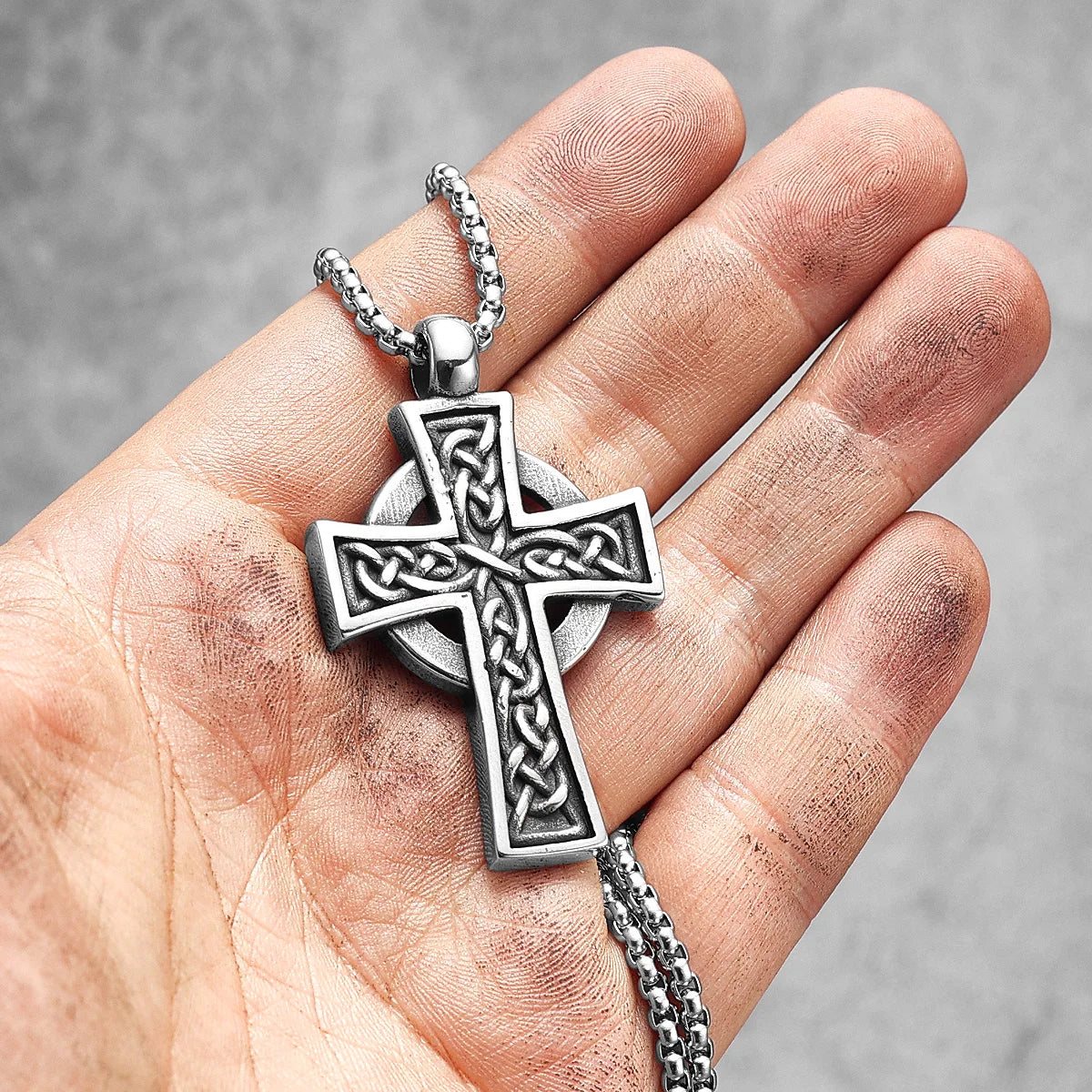 Gothic Celtic Cross Pendant Necklace — Stainless Steel