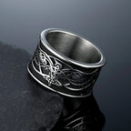 Norse Wolf Ring — Stainless Steel Knot Detail
