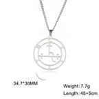 EUEAVAN Mythical Goddess Sigil of Lilith Necklaces Stainless Steel Demon Seal Marbas Pendant Necklace Solomon Amulet Jewelry