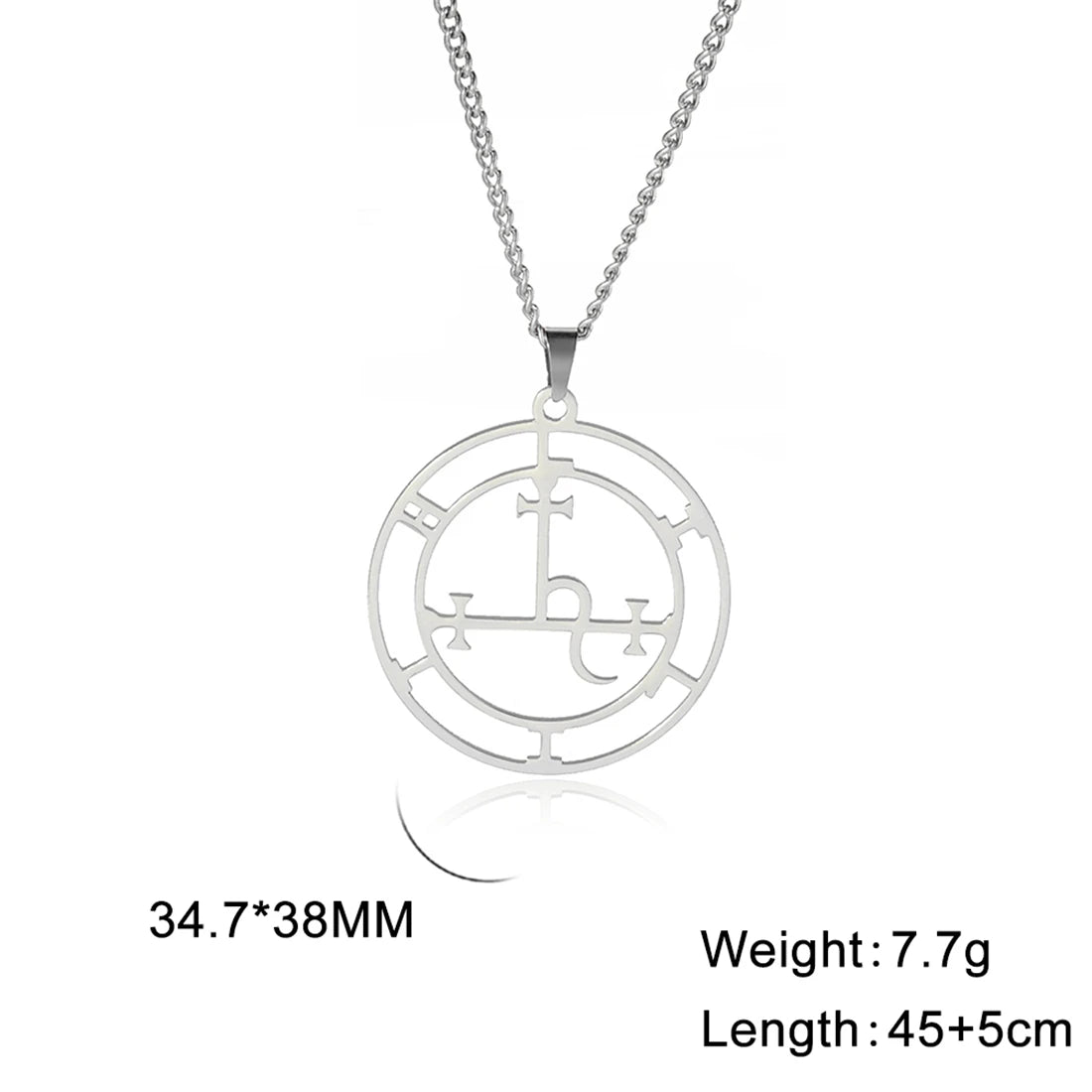EUEAVAN Mythical Goddess Sigil of Lilith Necklaces Stainless Steel Demon Seal Marbas Pendant Necklace Solomon Amulet Jewelry