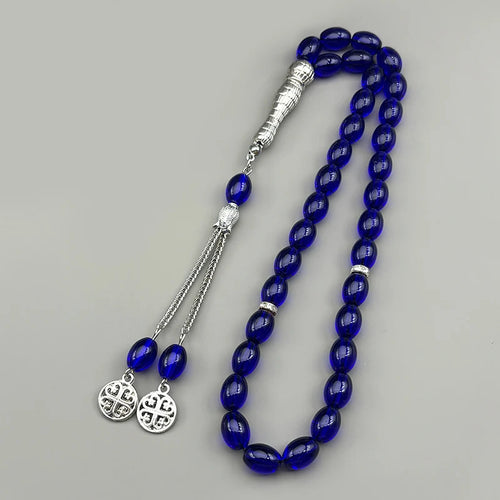 33Pcs Glass Rosary Muslim Prayer Keyring String Tassel Islamic Middle East Uae Dubai Arab Islam Car Pendant Jewelry