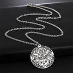 Archangel Raphael Winged Medallion Necklace — Stainless Steel