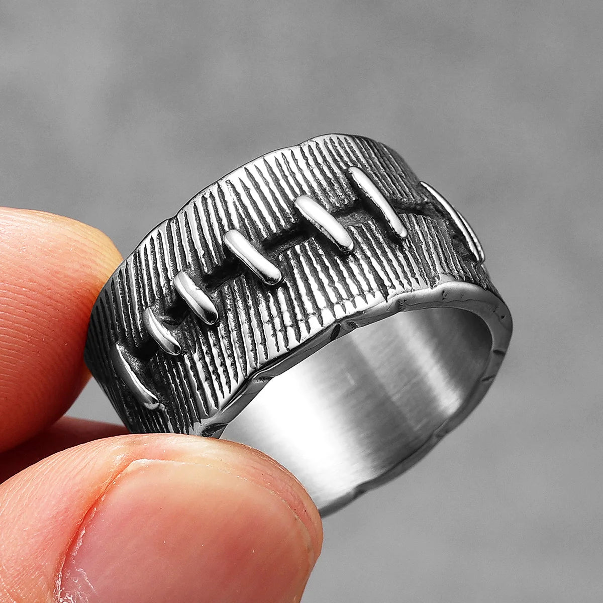 Gothic Suture Ring Stainless Steel