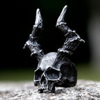 2023 new Vintage Gothic Steel Skull Rings Man Punk Rock Men Ring Heavy Sugar Skull Ring Mens Mandala Accessories free