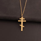 Orthodox Cross Choker Necklace — Stainless Steel