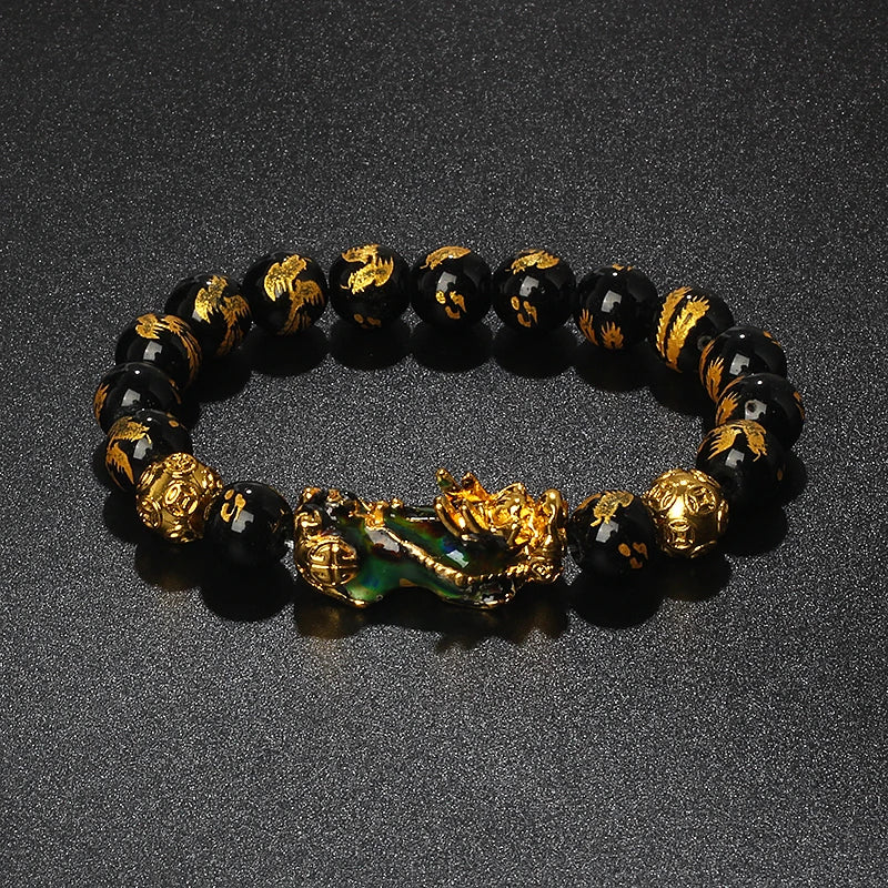 Color-Changing Natural Stone Pi Xiu Beaded Bracelet
