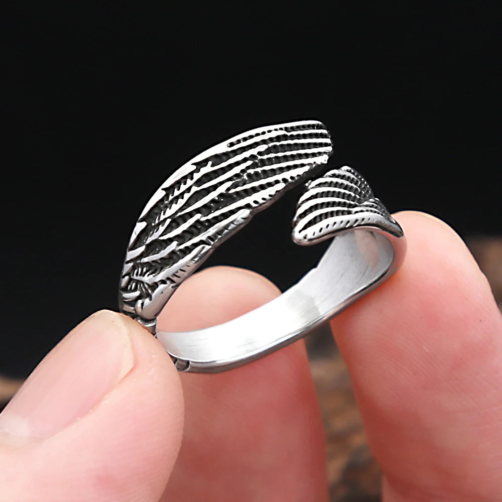 Angel Wings Ring — Stainless Steel