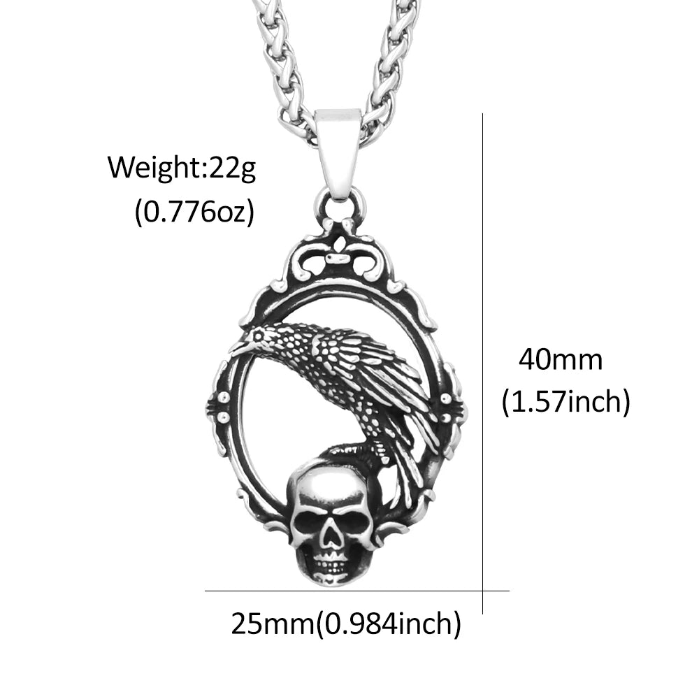 Skull Magic Mirror Pendant — Stainless Steel