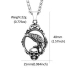 Skull Magic Mirror Pendant — Stainless Steel