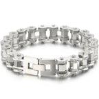 Matte 316l Stainless Steel Motorcycle Chain Man Bracelet for Men Gothic Hardware Bike Jewelry Gifts Men's Bracelets