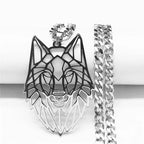 Wolf Pendant Necklace — Silver Stainless