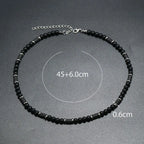 Bohemian Natural Stone Beaded Necklace, Minimalist Design
