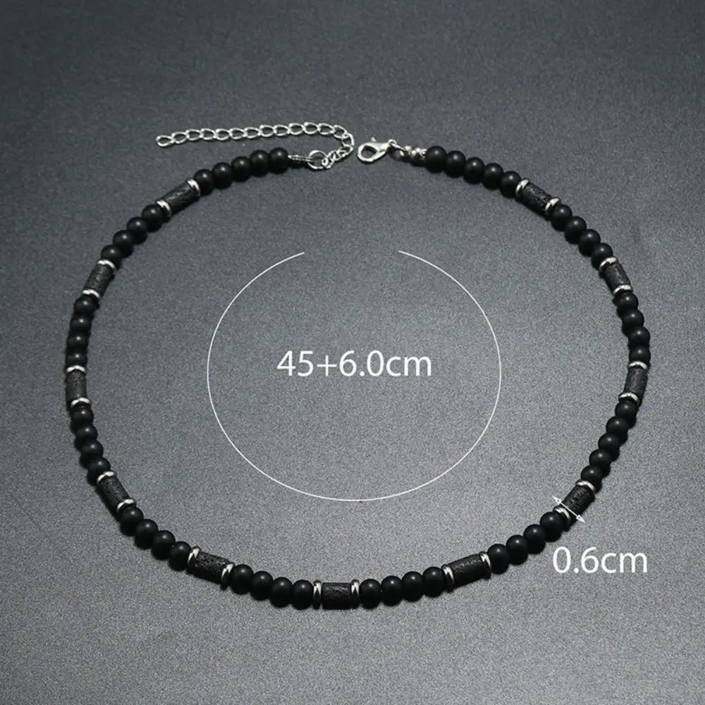 Bohemian Natural Stone Beaded Necklace, Minimalist Design