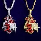 Bubble Letter Iced Out Colgante L3tra Grande Oro Blanco Necklace Pendant for Men 5A Cubic Zirconia Gold Plated Hip Hop Jewelry