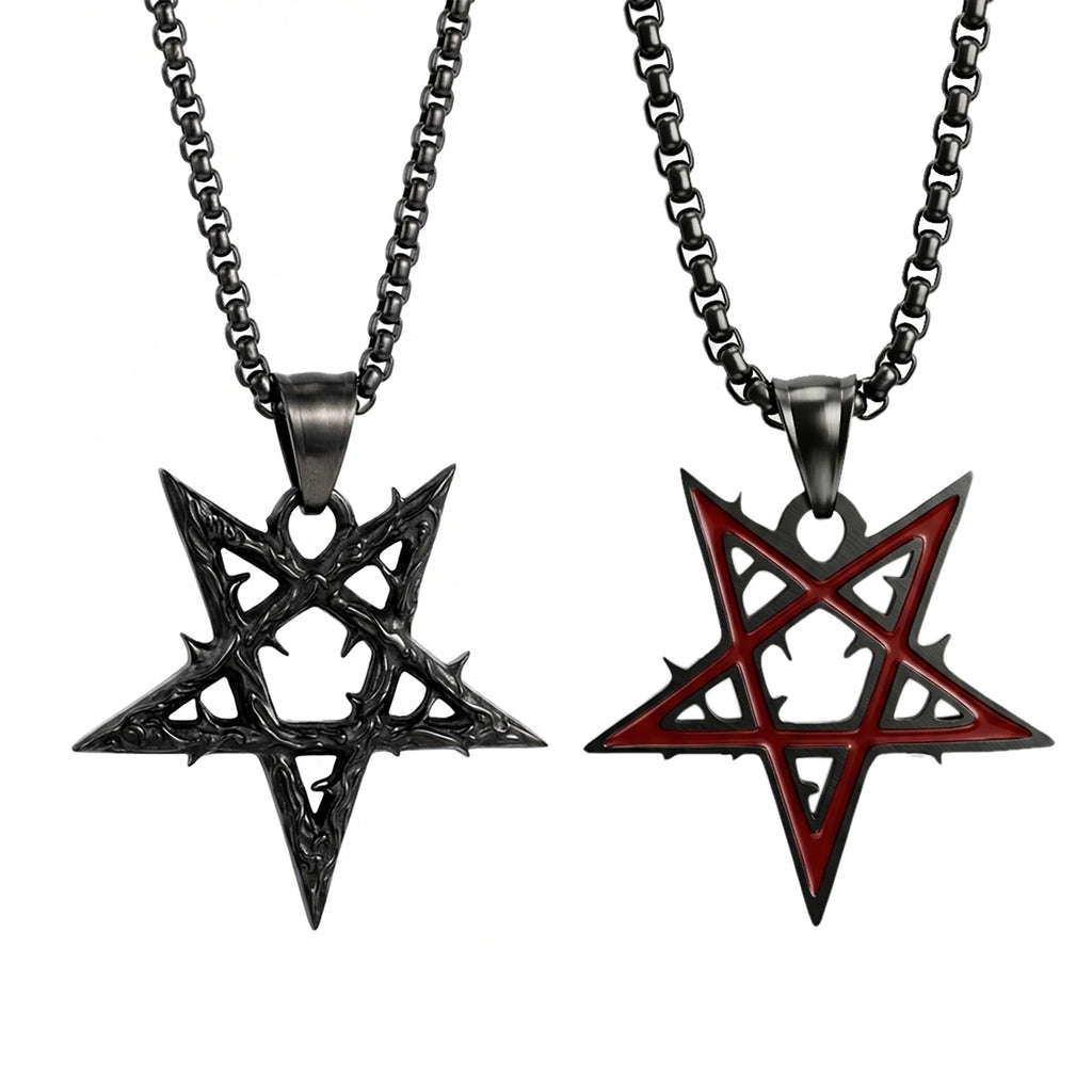 Gothic Satan Goat Silver Pendant Necklace