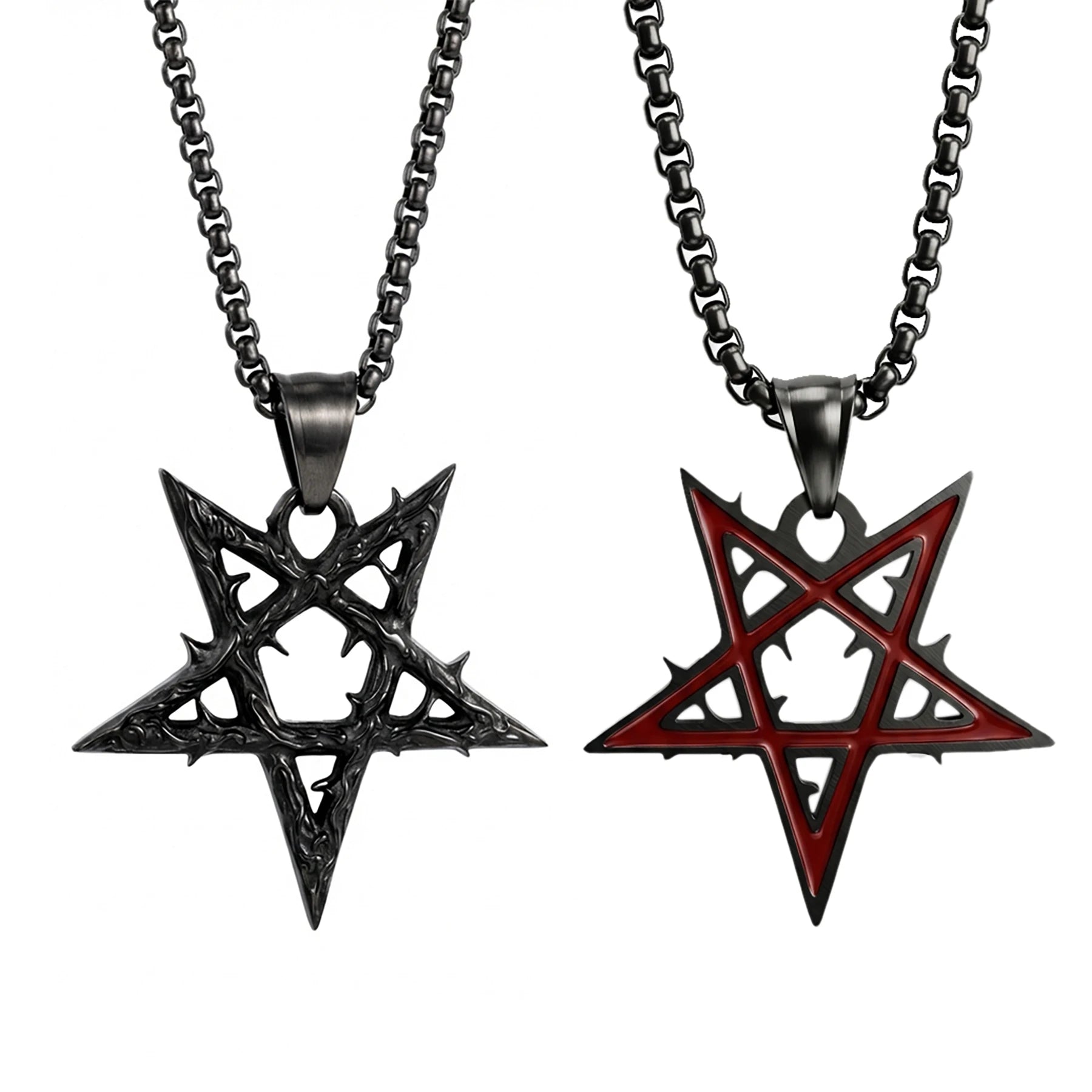 Gothic Satan Goat Silver Pendant Necklace
