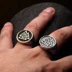 Creative Vintage Stainless Steel Viking Valknut Ring Men Boy Nordic Irish Celtics Knot Ring Biker Amulet Jewelry Gift Rings