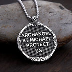 Saint Michael Archangel Cross Pendant Stainless Steel Vintage Classic Archangel Amulet Necklace For Men Women Fashion Jewelry