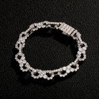 Gold Iced Out Bracelet Statement 8-Inch