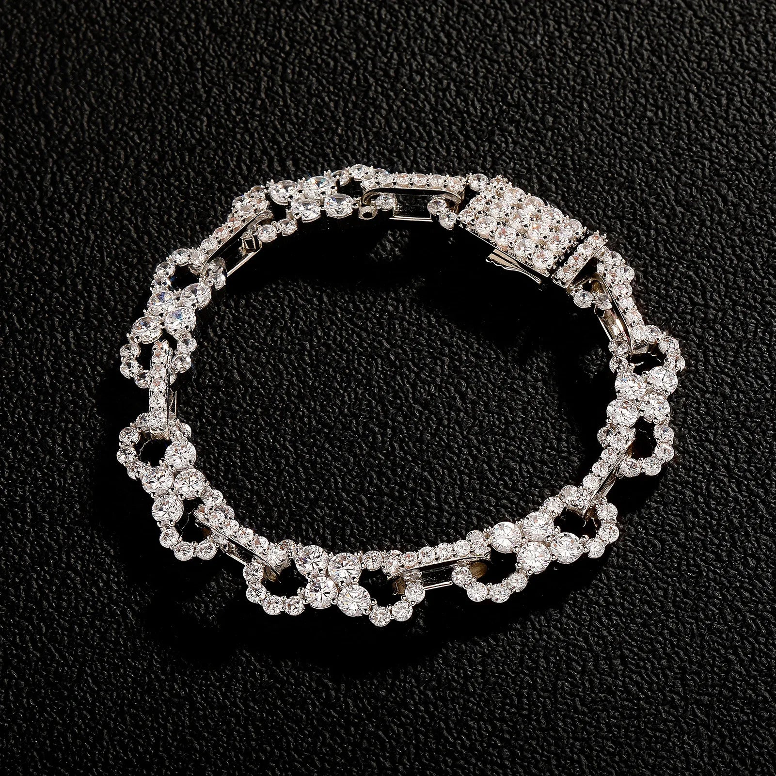 Gold Iced Out Bracelet Statement 8-Inch