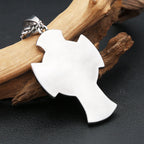 Vintage Stainless Steel Saint Michael Cross Pendant Necklaces For Men Women Fashion Religious Amulet Jewelry Gifts