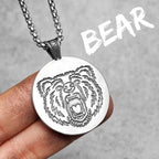 BearTexture Animal Men Necklaces With Pendant Stainless Steel Jewelry for Male Women Punk Hip Hop Accessories Gifts Wholesale