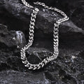 Vnox Never Fade 5mm/6mm/8mm Steel Cuban Chain Necklace for Women Men,Waterproof Silver Color Unisex Miami Curb Link