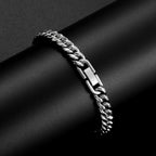 Men’s 8MM Cuban Chain Bracelet Waterproof 316L Stainless Steel Hip Hop Rock Style Accessories Party Gift Jewelry