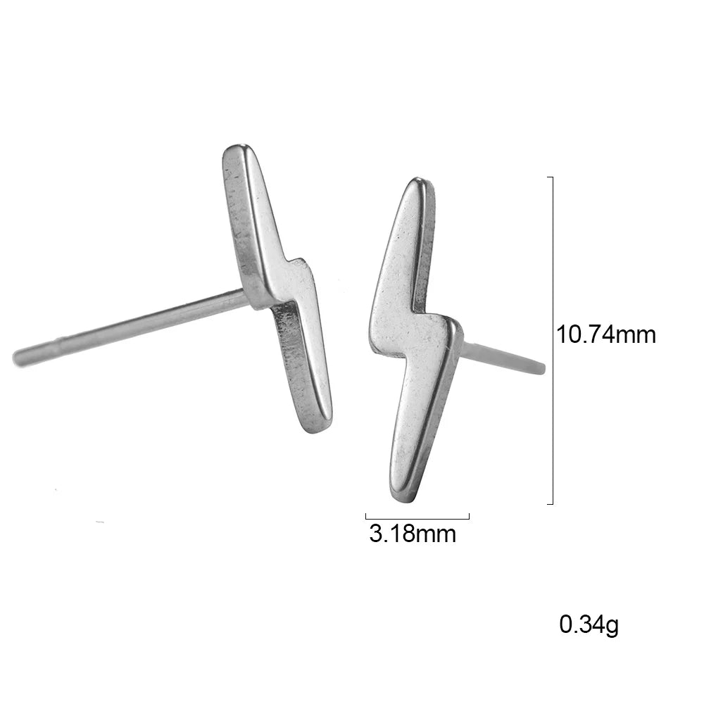 Lightning Hoop Earrings for Men & Women — Stainless Steel