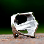 Vegvisir Double Sheep Head Ring — Stainless Steel