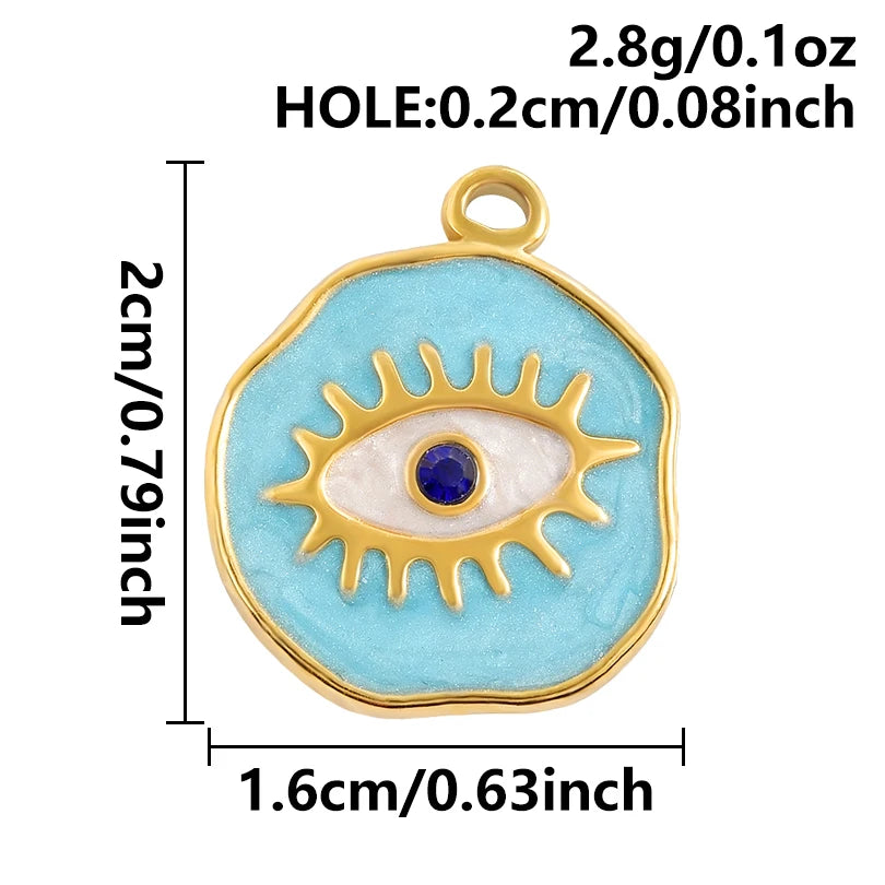 7Pcs No Fade Stainless Steel Wicca Moon Sun Egyptian Ankh Life Cross Pendant DIY Fatima Hand Turkish Evil Eye кулон Jewelry