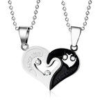Iced Out Heart Pendant Necklace Stainless Steel
