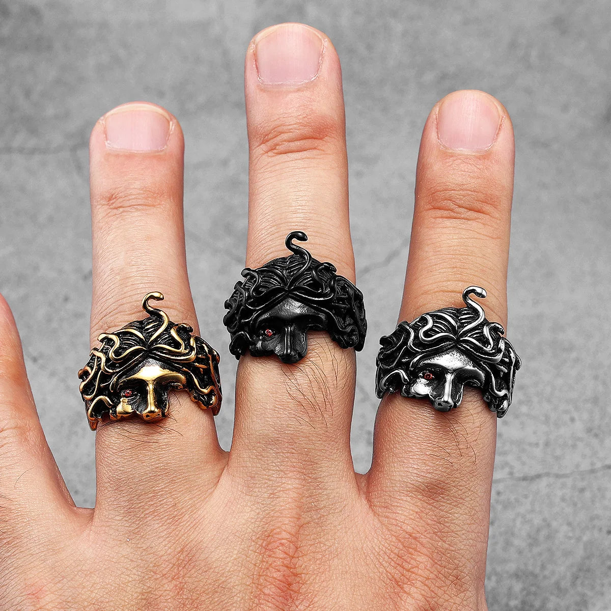 Greek Mythology Medusa Stainless Steel Men Rings Punk New For Male Women Fashion Jewelry Creativity Gift Wholesale Dropshiping