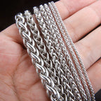 2-8mm (40-80cm) Full Size Stainless Steel Dragon Chain Necklace Fashion Punk Twist Chains Jewelry Gift for Men Women