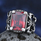 Gothic Dropshipping New Unisex 316L Stainless Steel Cool Punk Classic 3 Colour Stone Ring Pattern Hollowing Anels Anniversary