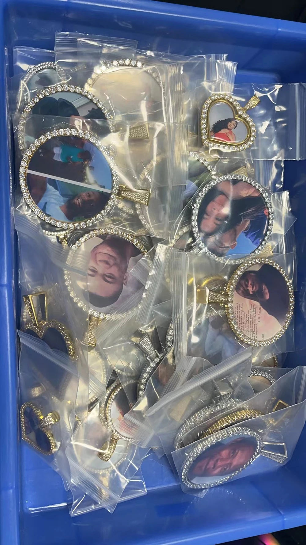 Iced Out Photo Pendant Necklace 35MM Circle