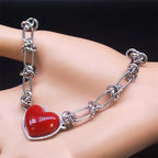 Heart Pendant Necklace Set — Stainless Steel