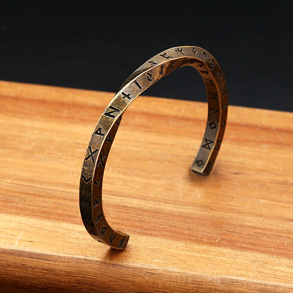 Viking Steel Bracelet 316L Mobius Runes Nordic