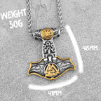 Vintage Thor's Hammer Raven Necklace Stainless Steel Jewelry Animal Nordic Viking Rune Jewelry Pendant Celtic Knot Gift