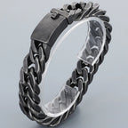 12/15MM Width Cuban Link Chain Bracelet For Man Waterproof Black/Gold Color Stainless Steel Bracelets Valentines