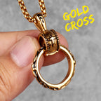 Cross Ring Black Mens Long Necklaces Pendants Chain Hip Hop Punk for Boy Male Stainless Steel Jewelry Creativity Gift Wholesale