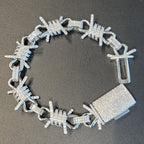 Fully Icy Bracelet Personalized Spike Necklace Gothic Jewelry Gifts For Him Her Infinite Link Chain Party Accessories