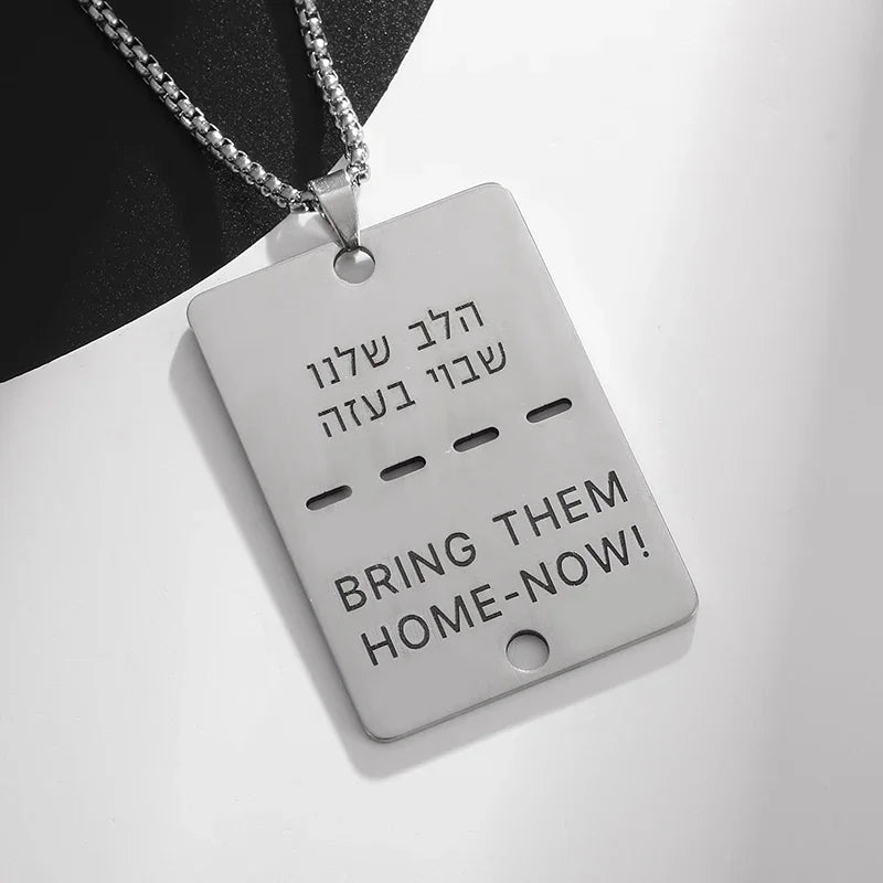 Hamsa Hands of Fatima Hebrew Pendant Stainless Steel Jerusalem Star of David Necklace Women's Jewish Jewelry